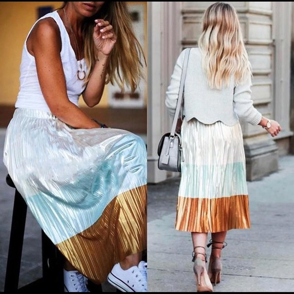 ZARA MIDI PLEATED SKIRT BRAND NEW WITH TAGS MEDIUM - Picture 1 of 7